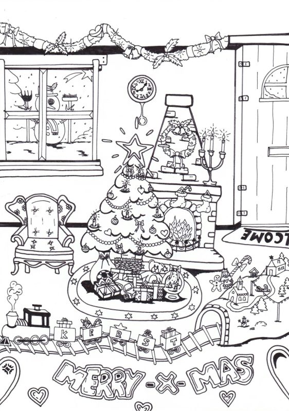 Kerst kleurplaat 2